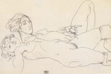 Two Reclining Nude Girls